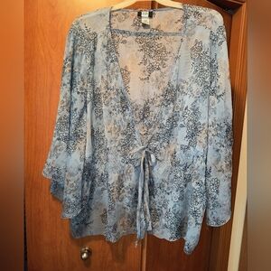 Studio 1940 Blue Floral Women's Blouse- 30/32